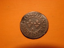 FRANCE. RARE..DENIER TOURNOIS HENRI III. 1579.A. PARIS..