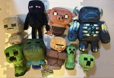Lot de 9 peluches Minecraft vente Creeper Ender Man villageois squelette etc.