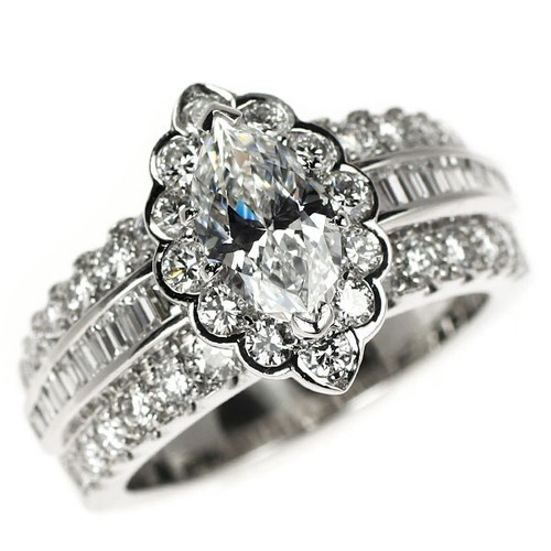 Bague diamant taille marquise