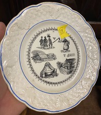 Choisy Le Roi Assiette Rébus Ancien Vaisselle Blanche Service Faïence Fine