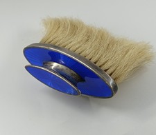 Brosse ancienne argent  émaillée bleu Minerve XIXe  antique french enamel silver