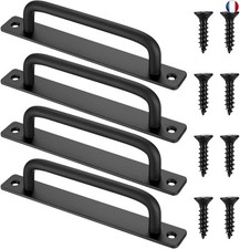 Set de 4 Poignées pour Portes Coulissantes, Poignées de Placard Noires avec Vis 