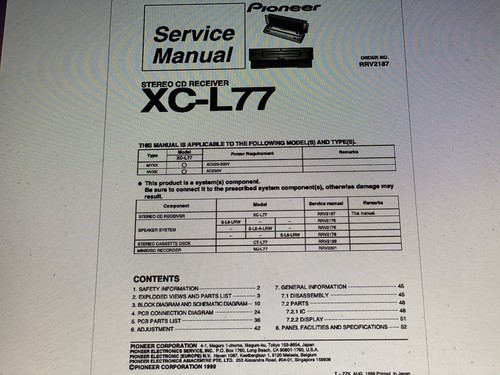 Pioneer l77 service manual - pioneer,