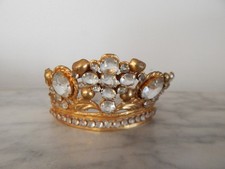 ANCIENNE COURONNE de VIERGE Religieuse en Laiton avec STRASS