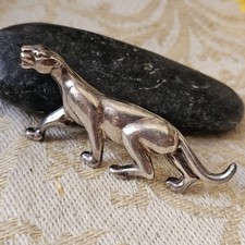 Broche Vintage Panthère Étain Argenté 70x30mm