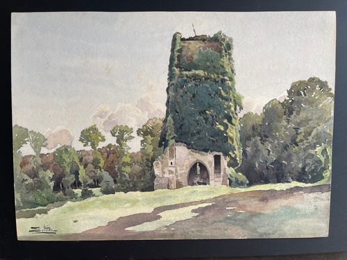 Grande aquarelle signée