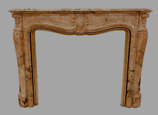 Cheminée trois coquilles de style Louis XV en marbre brèche . XIX siècle .