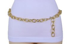 Femme Métal Or Épais Ovale