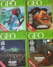 LOT DE 4 MAGAZINES GEO N°94 60 61  66 3 / 1984 8/ 1984 2 / 1984 12 / 1986 DJIBOU