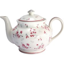 Greengate Théière Emberly Blanc Pot Porcelaine Vaisselle Fleurs 1 Litres