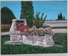 LOUHANS PUIT FLEURS TABLEAU