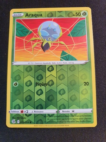 Carte pokemon araqua 019 - carte, 019/264