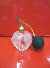 Ancien petit vaporisateur en cristal et laiton