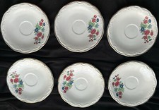 6 sous tasses ancienne de Sarreguemines - Décor jetée de fleurs-Vaisselle ancien