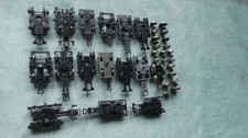 ho - lot de 15 bogies à 2 essieux et 10 essieux simples - marques diverses -