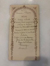 Ancien menu restaurant début