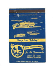 WW2 US Army Pochette d'allumettes Glider 1 Troop Carrier Command Keep 'em Flying