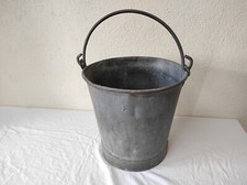 Ancien Seau galvanisée zinc 29cm de diamètre Vintage Jardinière