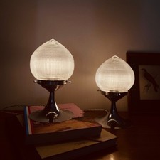Paire lampes vintages globe - de,