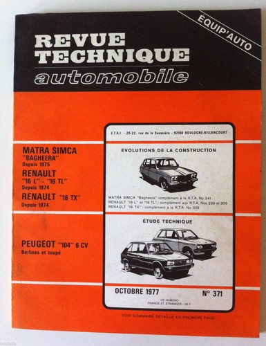 Rta 1977 peugeot 104 - du, 10/1977;