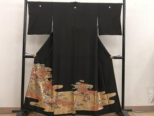 Kimono japonais noir - , broderie