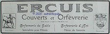PUBLICITE ERCUIS COUVERTS ORFEVRERIE POINCON CENTAURE LUTETIA DE 1925 AD PUB