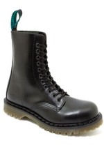 Solovair Fabriqué En England, 11 Œil Embout Acier Bateau Ben Noir S138A-1981BPW