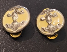 Pin’s paire disques de col, Cavalerie Armée Française Signé Coin Deroux (139)