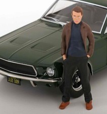 Voiture Miniature FORD Mustang GT Fastback 1968 Avec Figurine Bullitt 1/18