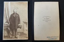 Plaut, Paris, Homme au chapeau Vintage albumen print CDV.