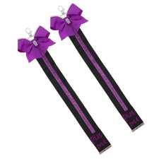  Lot de 2 porte-clés avec nœud de pom-pom girl : ruban pailleté « Pin Me » avec