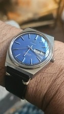 MONTRE AUTOMATIQUE HOMME VINTAGE OMEGA SEAMASTER DAY-DATE CADRAN BLEU