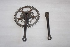 pédalier vélo ancien 165 mm  duprat/rosa 42/24 dents 1930's (no peugeot herse )