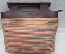 -AUTHENTIQUE  sac à main  vintage SOCO  cuir et raphia  TBEG   bag 
