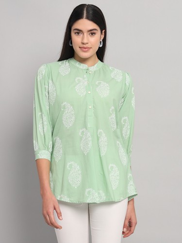 Shirt femme vert imprimé - vert,