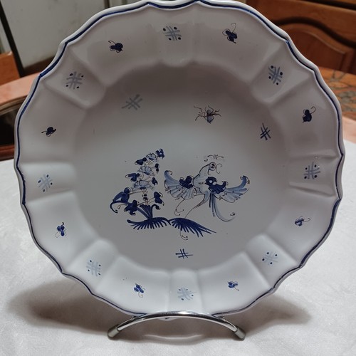 Belle assiette moustier bleu - *,