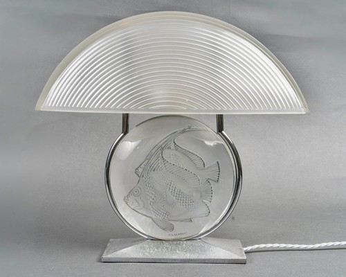 Lampe poissons verre blanc - lampe,