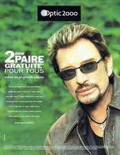 Publicité Advertising  0817  2006  Optic 2000 lunettes solaires Johnny Hallyday