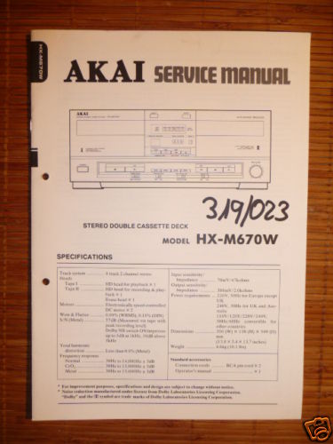 Service manuelle akai m670w - service,