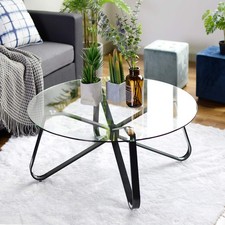 Table Basse, Table de Salon, Table Basse en Verre, Table Basse Ronde, Table B...