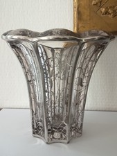 VASE COROLLE VERRE  EPAIS 1950