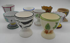 MAGNIFIQUE LOT DE 9 COQUETIERS EN FAÏENCE FLORAL VACHE DONT 2 DERUTA ITALIE