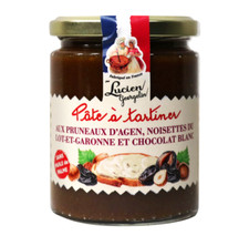 Lucien Georgelin Pâte à tartiner pruneaux et chocolat blanc le bocal de 320g