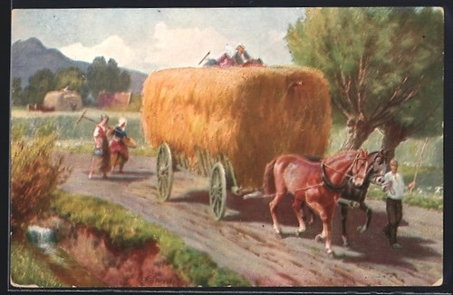 Carte postale attelage - , de