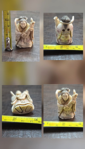 Signed japanese netsuke woman - signed,