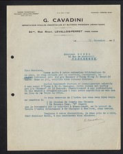 LEVALLOIS-PERRET (92) MATIERES HUILES AROMATIQUES / PARFUMS "G. CAVADINI" 1929