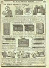 publicité Advertising  0223 1949  Manufrance  cadeaux écolier jumelles app photo