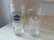 2 verres Bistrot Bière DIEKIRCH Premium + CRISTAL ALKEN 25 cl