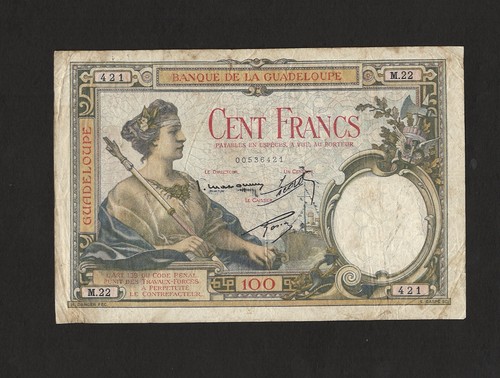 Guadeloupe rare 100 francs nd - rare,