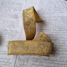 RUBAN GALON ANCIEN 160 cm Fil d’Or Epoque Milieu XIXè French Gold Galloon